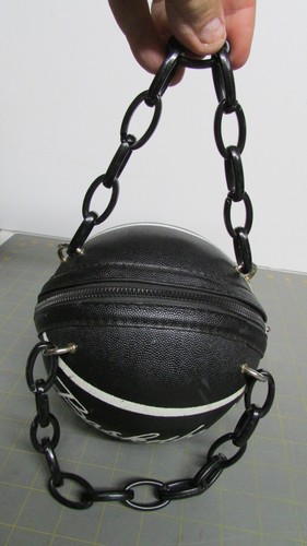 Basketball Purse Black with black handles WNBA MBA SPORTS PURSE FASHION HANDBAG - Picture 2 of 7