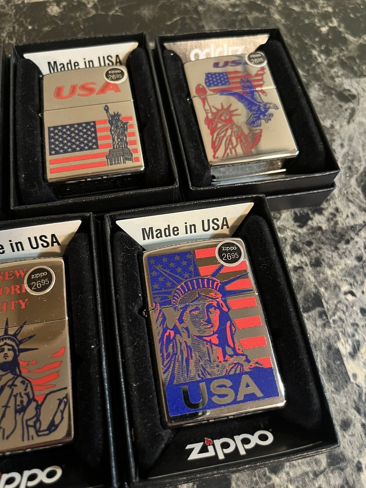 LOT OF 5 Zippo Lighters New York Statue Of Liberty NIB eBay