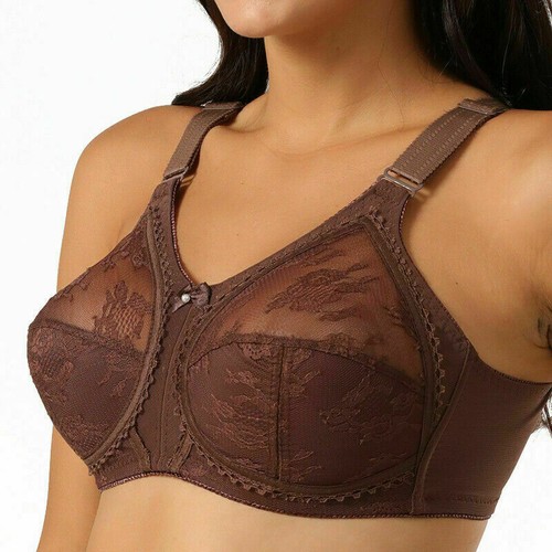 Ladies Plus Size Bra Minimiser Lace Full Coverage Firm Hold Non Padded Non Wired - Picture 21 of 37