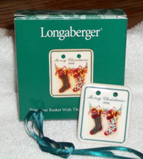 NEW UnUsed Longaberger 1998 Merry Christmas Basket Tie On - #33511 Made In USA