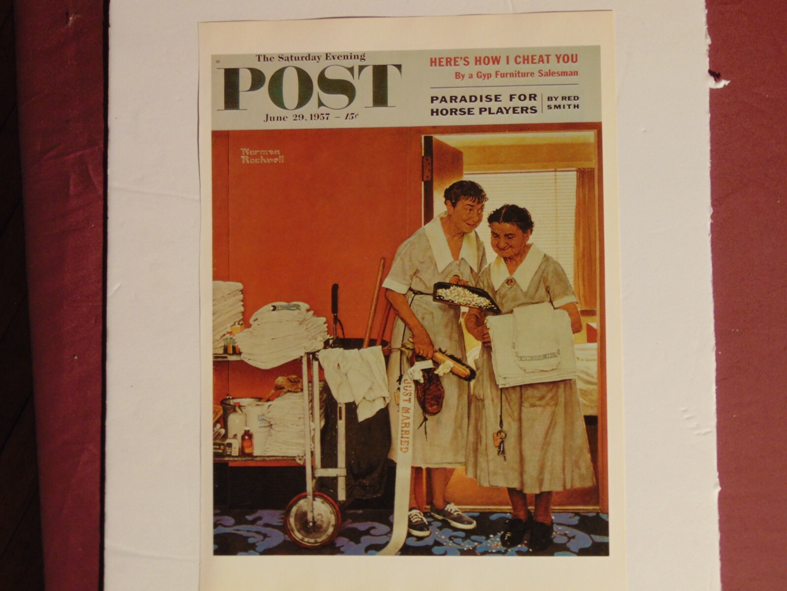 Saturday Evening Post June 29 1957  (REPRINT) Norman Rockwell (COVER ONLY)