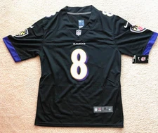 Ravens Jackson 8 Jersey Mns Szs S-3X All Patches No Printing  Ships Tomorrow