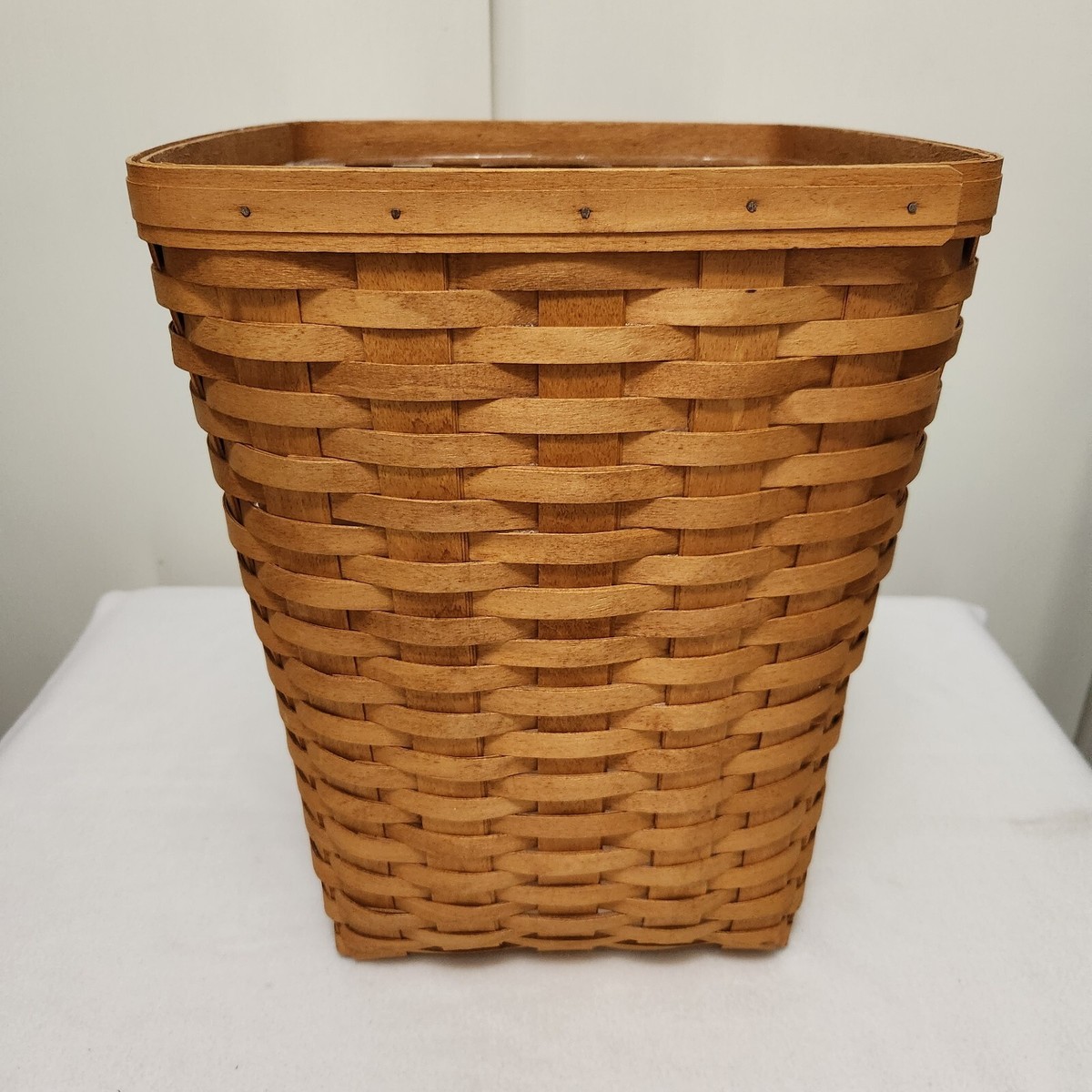 Longaberger 1993 Vintage Medium Waste Basket + Protector