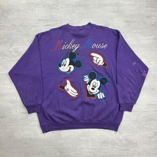 Vintage 90s Mickey Mouse Sweatshirt Size XL Purple Disney Jerry Leigh Crewneck