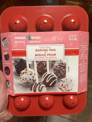 NORDIC WARE CAKE POPS BAKING PAN-BAKES 12 CAKE POPS-ALUMINUM-ORIGINAL SLEEVE