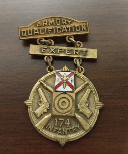WW2 US Army Military 174th Infantry Regiment Armory Qualification Expert Rifle