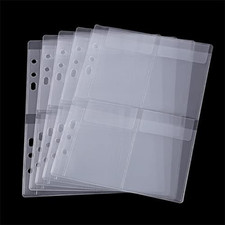10 Sheet Binder Pockets Inserts with Four Pockets A5 Size 6 Hole Binder Folder f