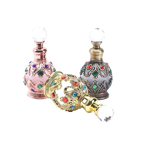 Vintage Zellique Studio Art Glass Floral Heart Shaped Perfume