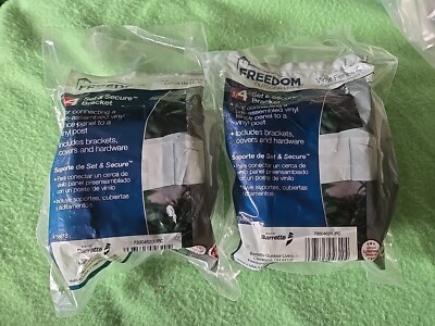 (SET OF 2) Freedom Outdoor Living Set & Secure Bracket #758815 Vinyl Fencing NEW