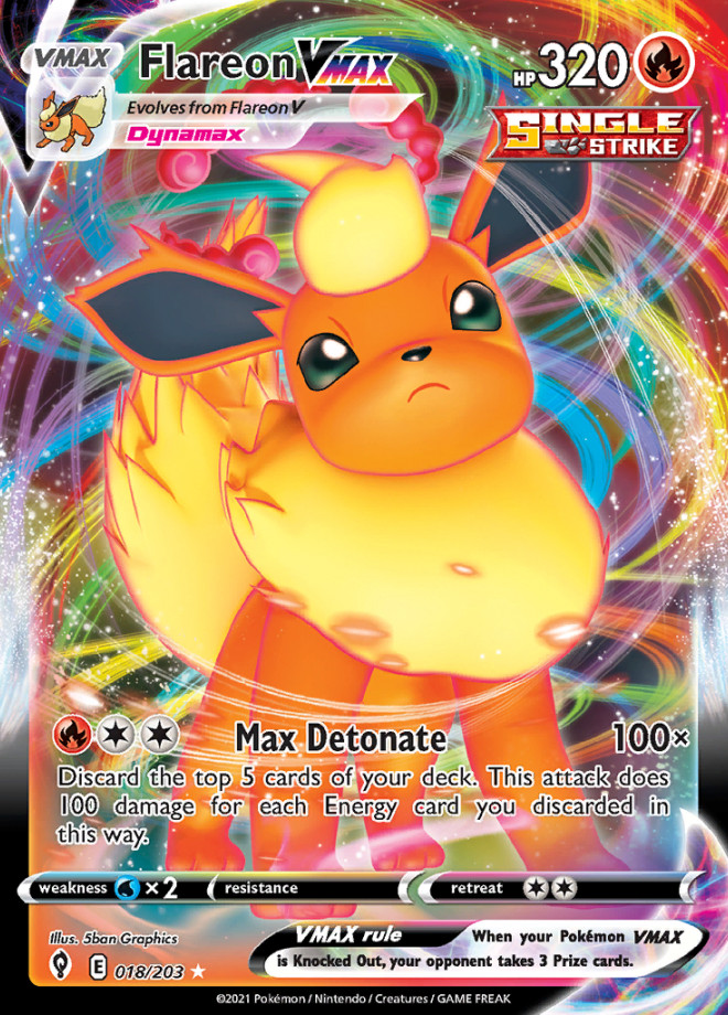Flareon VMAX (018/203) Ultra Rare | Pokemon SWSH Evolving Skies | Near Mint