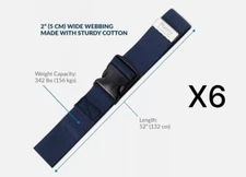 Lot of 6 TIDI Posey 6528Q Navy Blue 52" Walking & Gait Belt