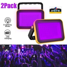 2X 40W UV Light LED Blacklight Floodlight Party Stage Halloween USB Glow Light