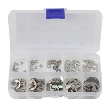 304# Stainless Steel C Clips Assortment 12 Sizes 120pcs Retaining Rings