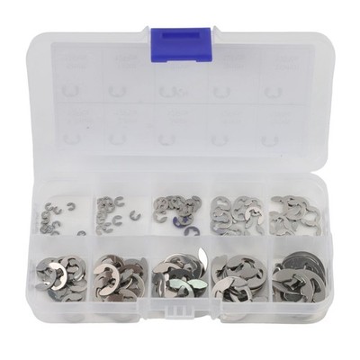 304# Stainless Steel C Clips Assortment 12 Sizes 120pcs Retaining Rings