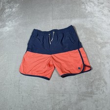 Johnnie-O Board Shorts Boys 14 Blue Red Swim Trunks Striped Lined Casual