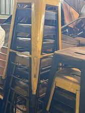 Lancaster Table & Seating Alloy Citrine Yellow Outdoor Backless Barstool