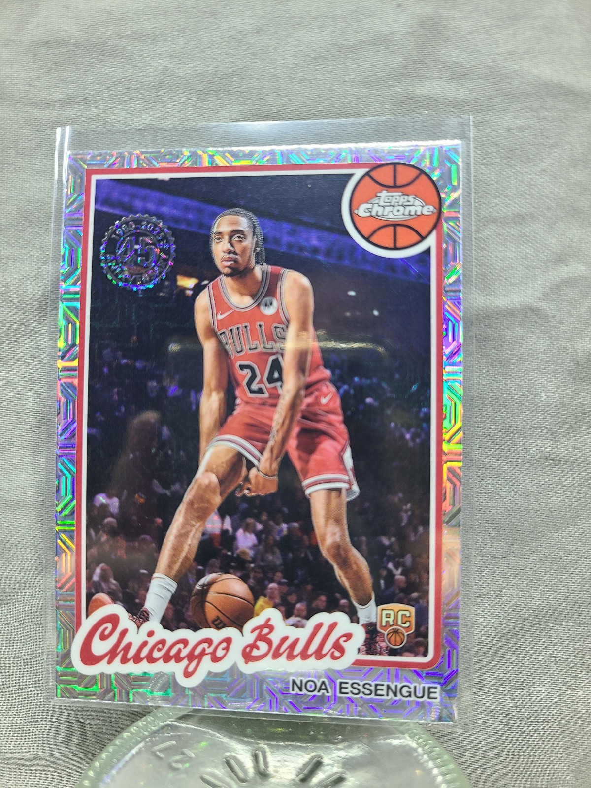2025 26 Topps Chrome NBA Noa Essengue RC Silver Mojo #TC-NE