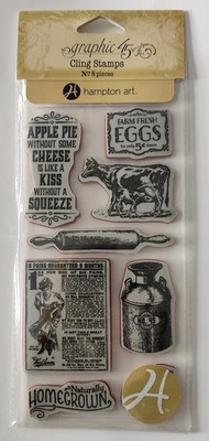 Grafik 45 Hampton Art HOME SWEET HOME 2 Klammermarken Land Milch Kuh Bauernhaus