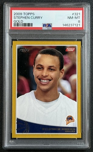 STEPHEN CURRY PSA 8 2009 TOPPS #321 ROOKIE GOLD RC 934/2009 NM-MT RARE WARRIORS