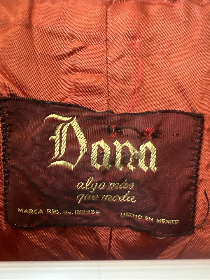 Abrigo de lana gris Dana vintage hecho en México forro botones anudados multicolor #Y Foto 2 de 4