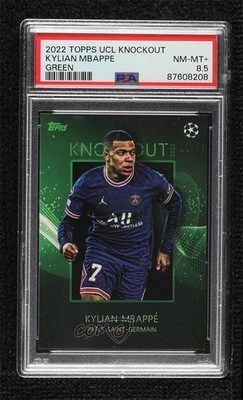 2022 Topps UEFA Champions League Knockout Green 12/99 Kylian Mbappe PSA 8.5 09gn