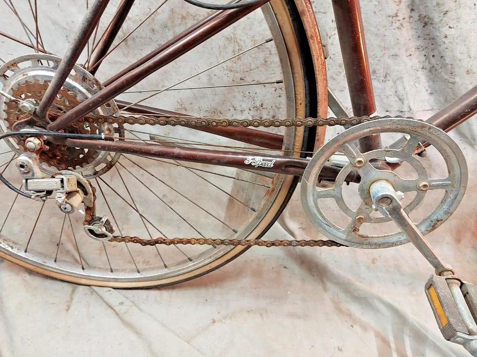 Bicicleta Crucero Raleigh Sprite 5 80' De Colección 50 cm Pequeña 5 Velocidades Acero Café Cercanías Foto 3 de 4