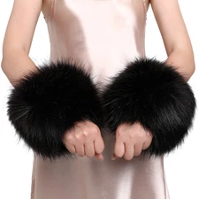 Faux Fur Wrist Cuffs- Winter Furry Bands Fox Fur Wrist Warmer,Arm Warmer, Leg...