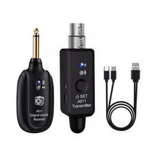 2.4GHz Wireless Microphone Converter XLR Transmitter Receiver Rechargeable