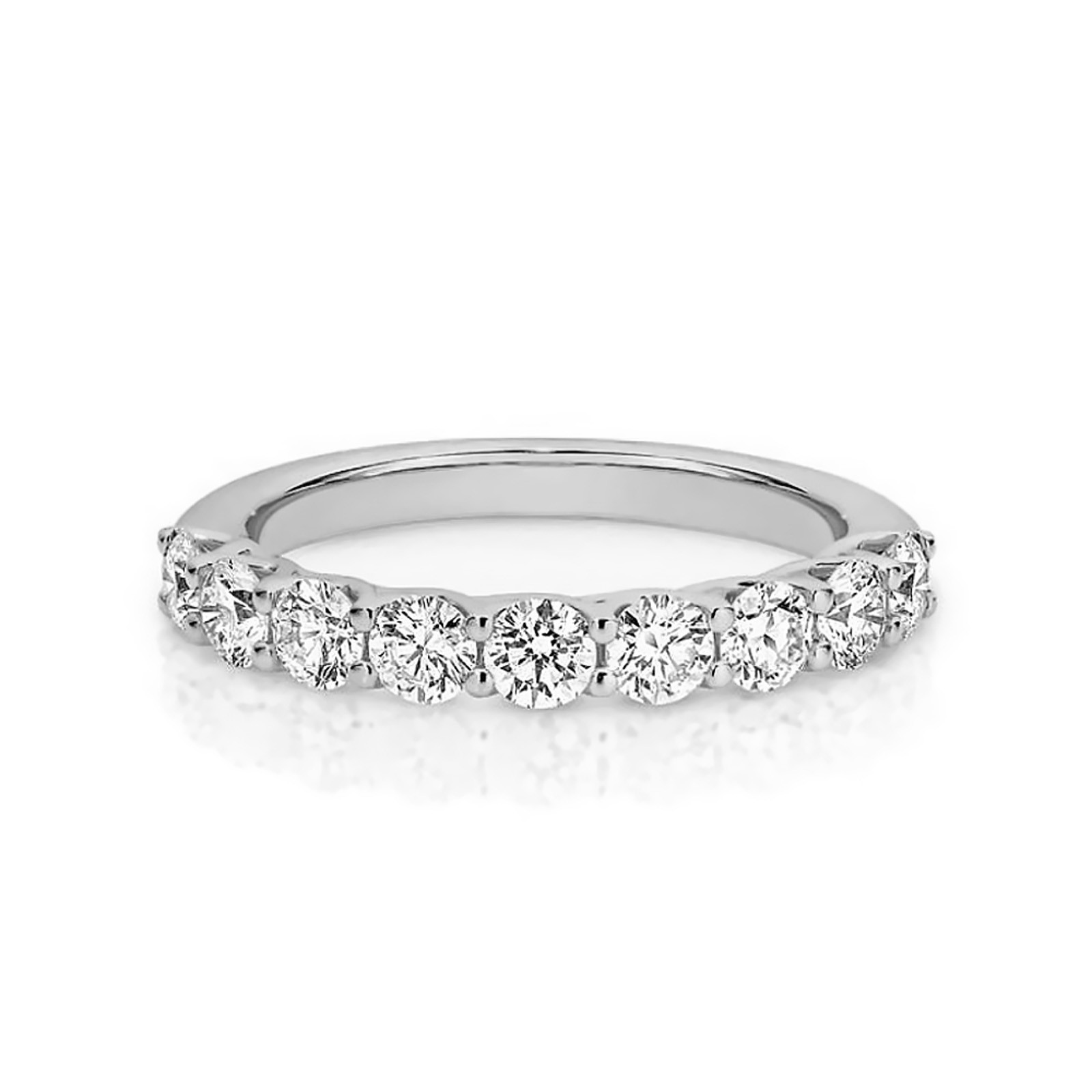 Women Wedding Band 1.30 Ct Lab Created Round Cut Diamond 18k White Gold E F VVS2-image