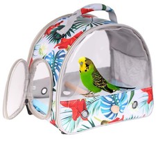 Portable Small Bird Travel Carrier Cage with Stand Perch, Bird Carrier to Car...