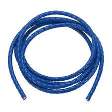 4mm Round Braided Leather Cord for Crafts Jewelry Making, Navy Blue(1.1Yards)