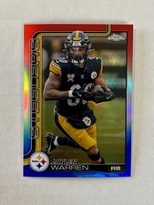 2025 Topps Chrome Football Jaylen Warren Red White Blue Refractor #253 Steelers