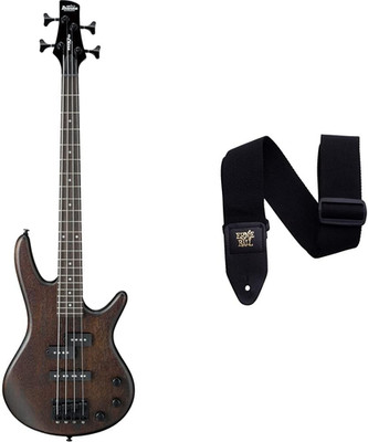 4 String Bass Guitar, Right, Walnut Flat (GSRM20BWNF) and Ernie Ball Polypro Gui