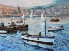 Fine Richard Blowey Original Oil Painting Art Of St Ives Cornwall Cornish Artist