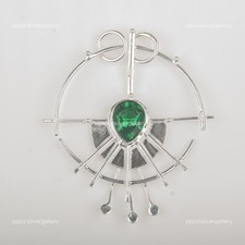 May Birth Pear Cut Natural Emerald Dailywear Anniversary Pendant Sterling Silver