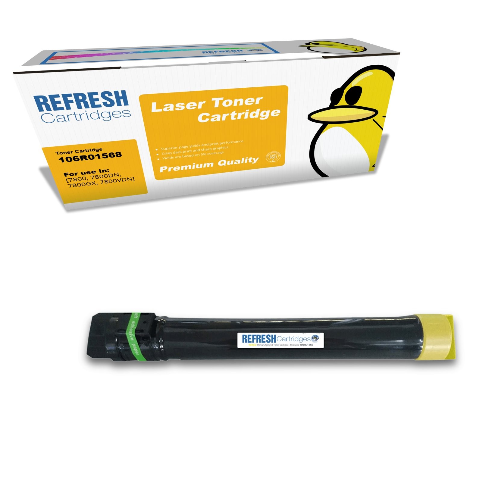 Refresh Cartridges Yellow 106R01568 Toner Compatible With Xerox Printers
