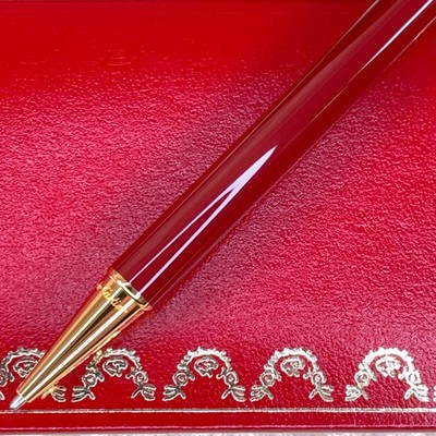 Vintage Cartier Ballpoint Pen Trinity Bordeaux Lacquer 18k Gold
