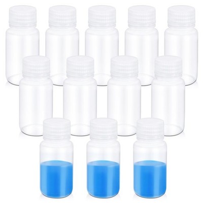 UMETASS 12 Pack 2oz Plastic Bottles with Lids - Wide Mouth 60ML, Transparent 