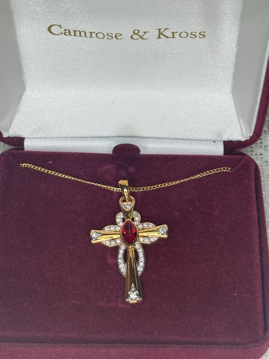 Vint Signed JBK Jacqueline Kennedy Camrose Kross Ruby & Gold Tone