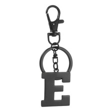 3.15 Inch Letter Keychain, Initial E Keychain for Bag, Black