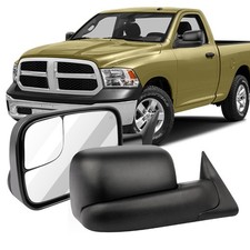 Tow Mirror Power Heated Right Side Black 98-02 Ram 1500/2500/3500 No Turn