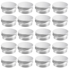 20 Pack 0.5 oz Aluminum Tin Jar with Screw Lid Round Refillable Containers