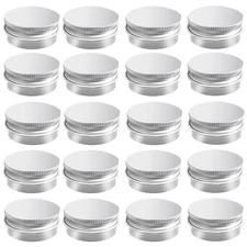 20 Pack 0.5 oz Aluminum Tin Jar with Screw Lid  Round Refillable Containers