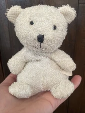 Russ 4153 Bitty Buddies Home Cozy Jr Polar Bear Terry Cloth Plush Bean 5” RARE