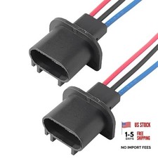 2PCS 9008 H13 Car Headlight Connector Socket Adapter with Extension Wire, Male