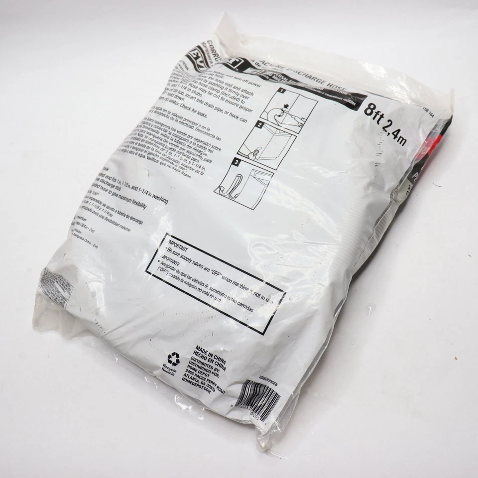 Mangueira de descarga para máquina de lavar corrugada Everbilt 8 pés HRBDIS08EB   - Imagem 3 de 4