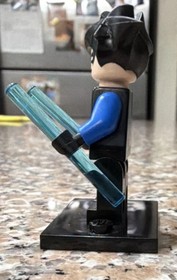 LEGO Nightwing Minifigure w/ 2 Light Blue Batons Set 7785 