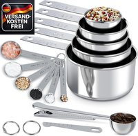 Edelstahl Messbecher MesslöFfel Set FüR Kochen Backen PräZise, SpüLmaschinenfest