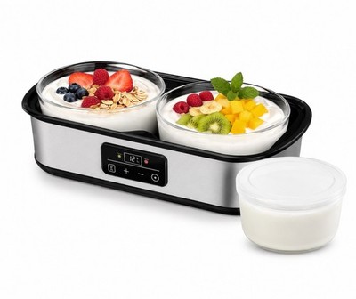 Yogurt Maker with Two Containers, Adjustable Temperature & Time Control
