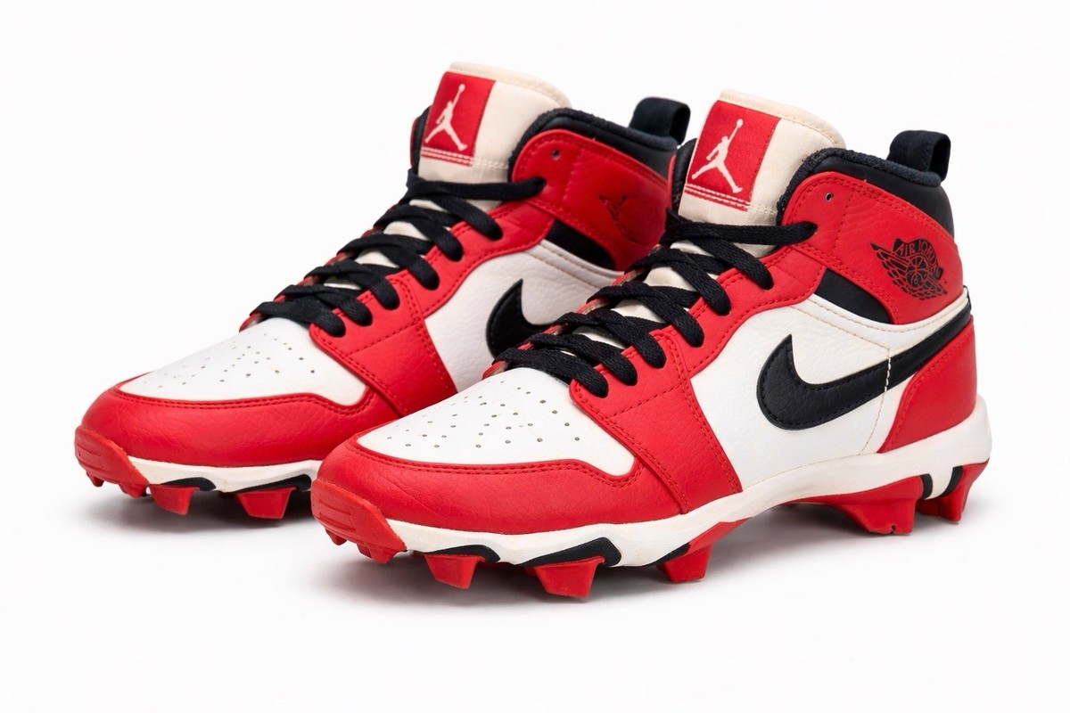 Nike Air Jordan 1 Retro MCS Mid TD Cleats White Red Black  display picture 1